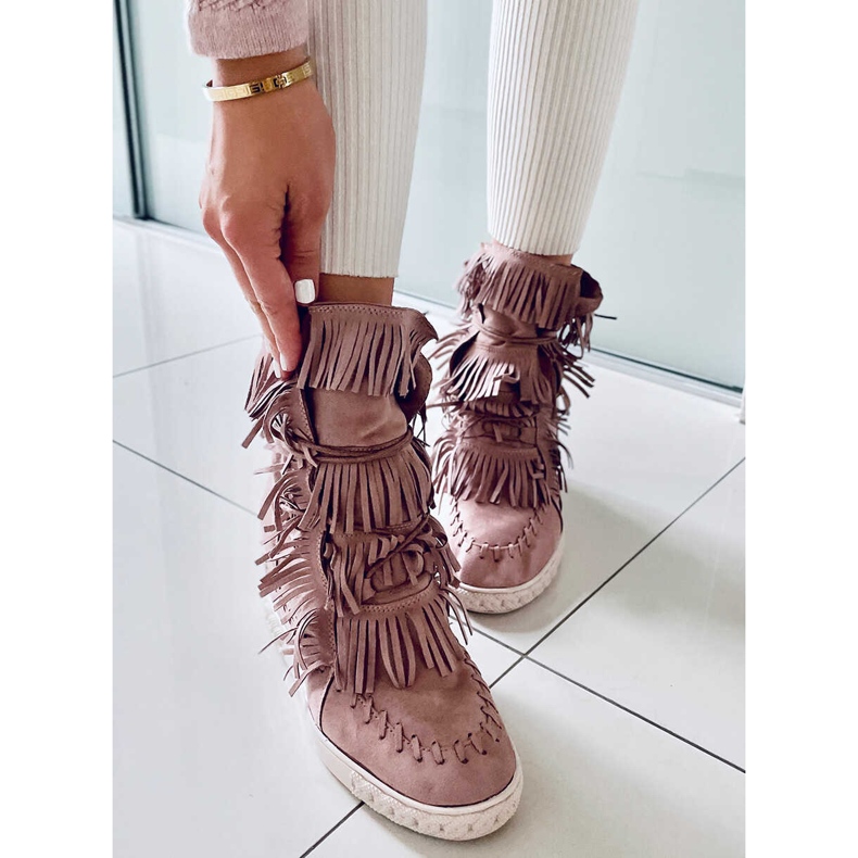 BM Peggy Pink Wildleder-Sneakers mit Fransen rosa 2