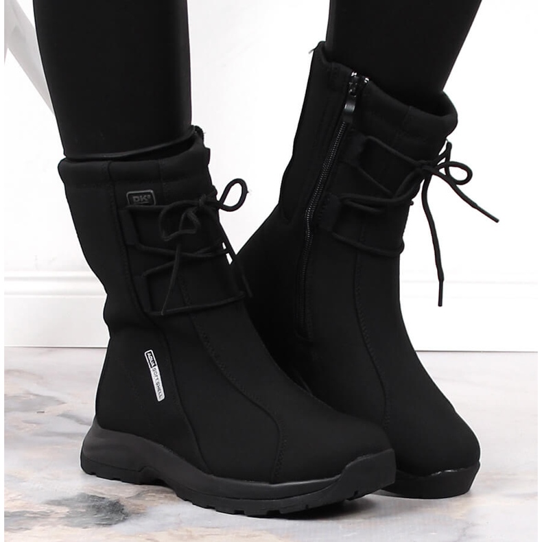 DK wasserdichte Schneestiefel für Damen schwarz 2