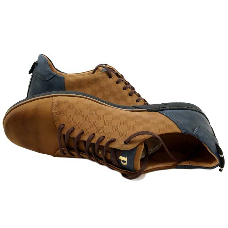 Polbut Herren Freizeitschuhe aus Leder 2114 rot beige marineblau 5