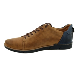 Polbut Herren Freizeitschuhe aus Leder 2114 rot beige marineblau 2