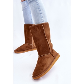 PA1 Reyma Damen Suede High Snow Boots Isoliert Camel braun 2