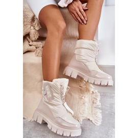 PM1 Beige warme Schneestiefel für Damen mit Reißverschluss Marit 5