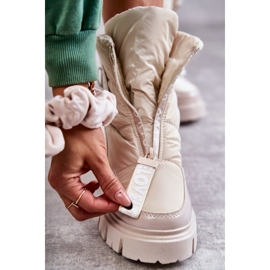 PM1 Beige warme Schneestiefel für Damen mit Reißverschluss Marit 3