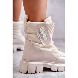 PM1 Beige warme Schneestiefel für Damen mit Reißverschluss Marit 2