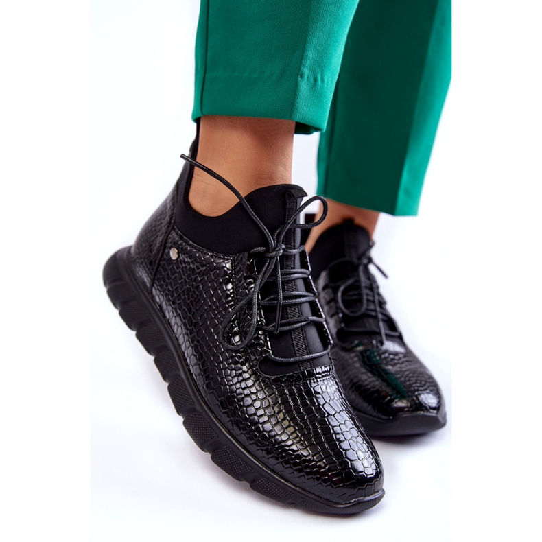 Vinceza Leichte Slip-On-Sneaker für Damen Schwarz Soroco 3