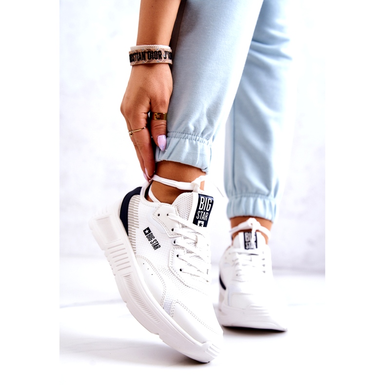 Modische Turnschuhe Sportschuhe Big Star JJ274596 Weiß navy blau 5