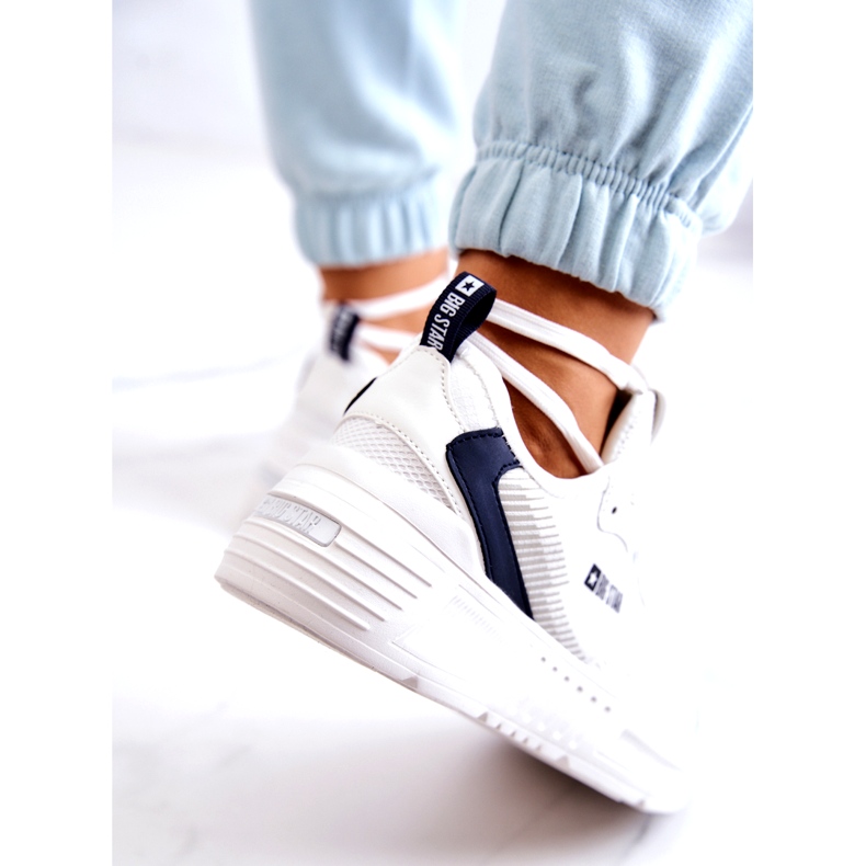 Modische Turnschuhe Sportschuhe Big Star JJ274596 Weiß navy blau 2