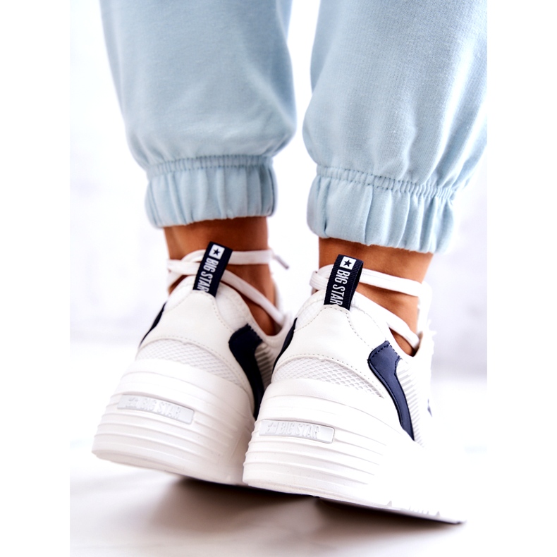 Modische Turnschuhe Sportschuhe Big Star JJ274596 Weiß navy blau 3