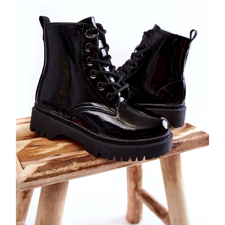 Vinceza Kinderstiefel mit Reißverschluss schwarz lackiert Julie 3