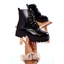 Vinceza Kinderstiefel mit Reißverschluss schwarz lackiert Julie 2