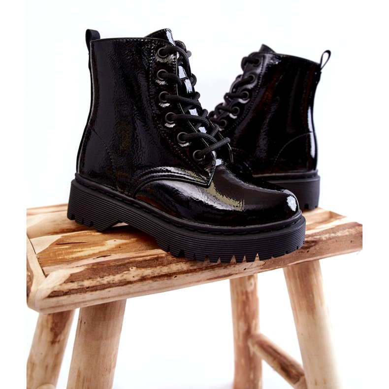 Vinceza Kinderstiefel mit Reißverschluss schwarz lackiert Julie 1