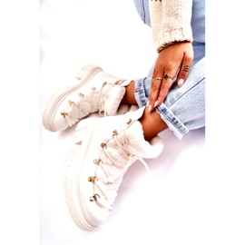 PS1 Eco-Leder warme Stiefel Trappers Weiß Arisa 4