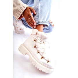 PS1 Eco-Leder warme Stiefel Trappers Weiß Arisa 3