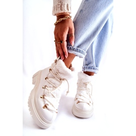 PS1 Eco-Leder warme Stiefel Trappers Weiß Arisa 1