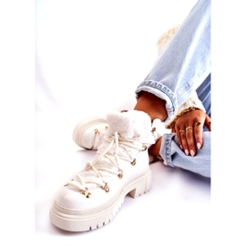 PS1 Eco-Leder warme Stiefel Trappers Weiß Arisa 5