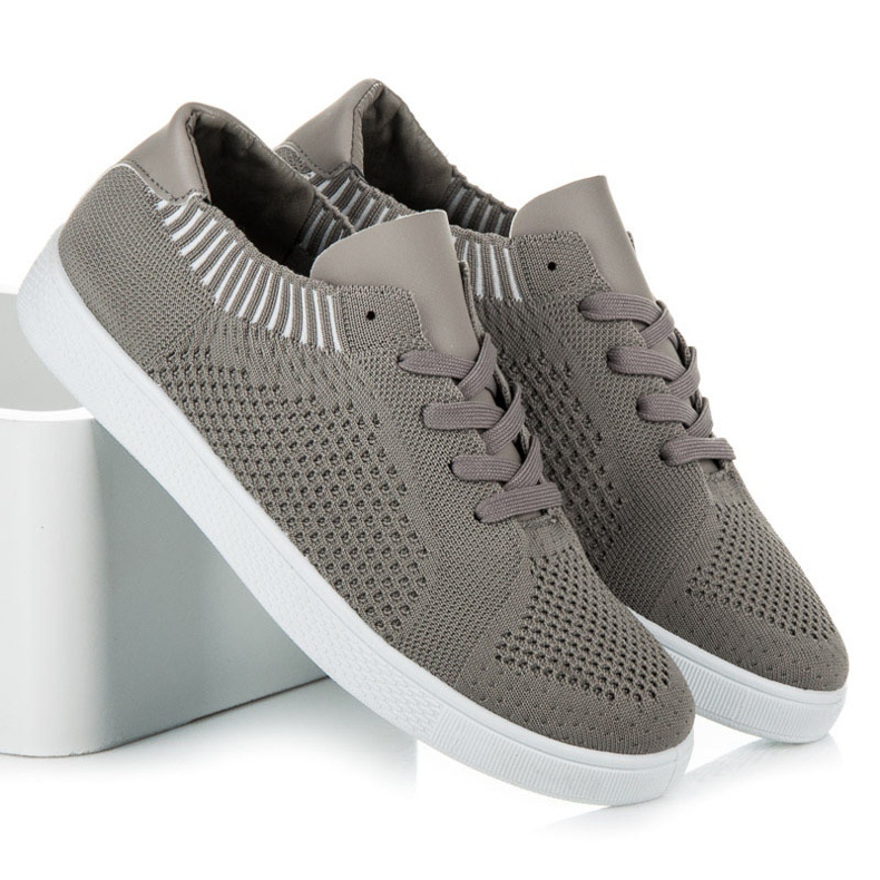 Ideal Shoes Textil-Sneaker für Damen grau 1