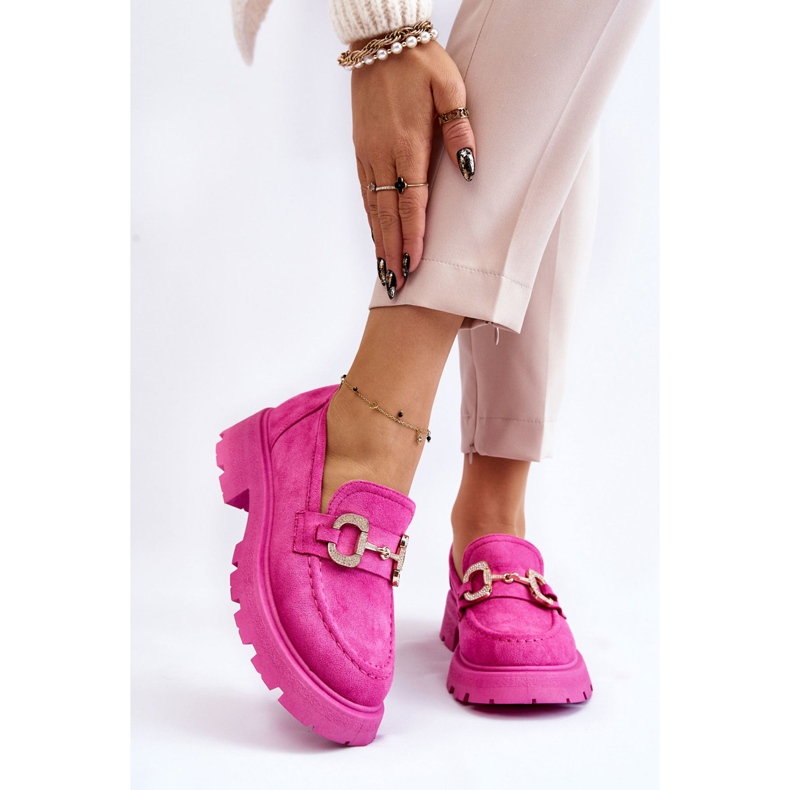 PS1 Damen Wildleder Plateauschuhe Pink Deira rosa 1