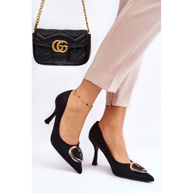 PS1 Elegante High Heels mit modischer schwarzer Edelverzierung 2