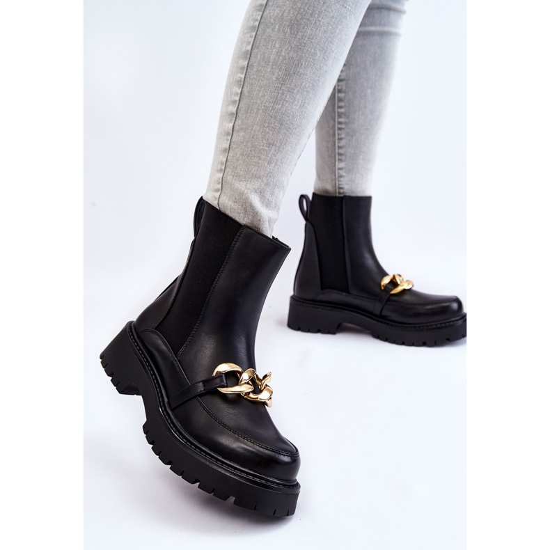 PG1 Warmer Damenstiefel mit Frontverzierung Schwarz Tilda 2