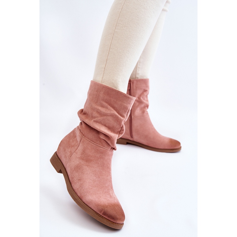 PG1 Hohe Stiefel aus Veloursleder für Damen Pink Venis rosa 2