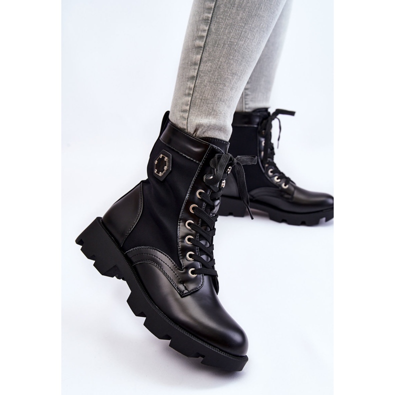 PG1 Trapperstiefel zum Schnüren für Damen mit wärmendem schwarzem Nomi 2