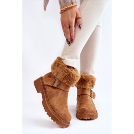 PG1 Camel Conquer Wildleder-Reißverschlussstiefel für Damen mit Fell braun 1