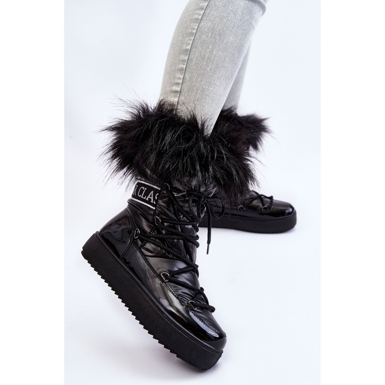 Schneestiefel zum Schnüren für Damen Schwarz Santero 1