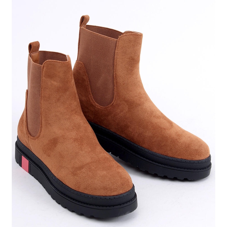 Chelsea-Boots auf einem Kamel mit hoher Sohle NS139P Camel braun 1