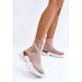 BM Hohe Socken-Sneaker für Damen Beige Jovie 2