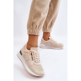 PG1 Sportschuhe für Damen mit dekorativem Reißverschluss Cremefarben Adrea mehrfarbig 2