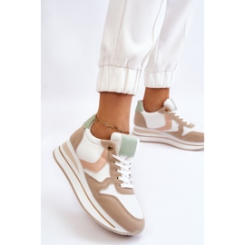 PG1 Sportschuhe mit Keilabsatz für Damen Weiß und Beige Neva 2