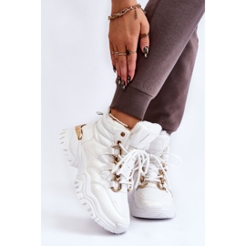 Isolierte Sportstiefel für Damen mit Schnürung Trappers White Bastini weiß 1