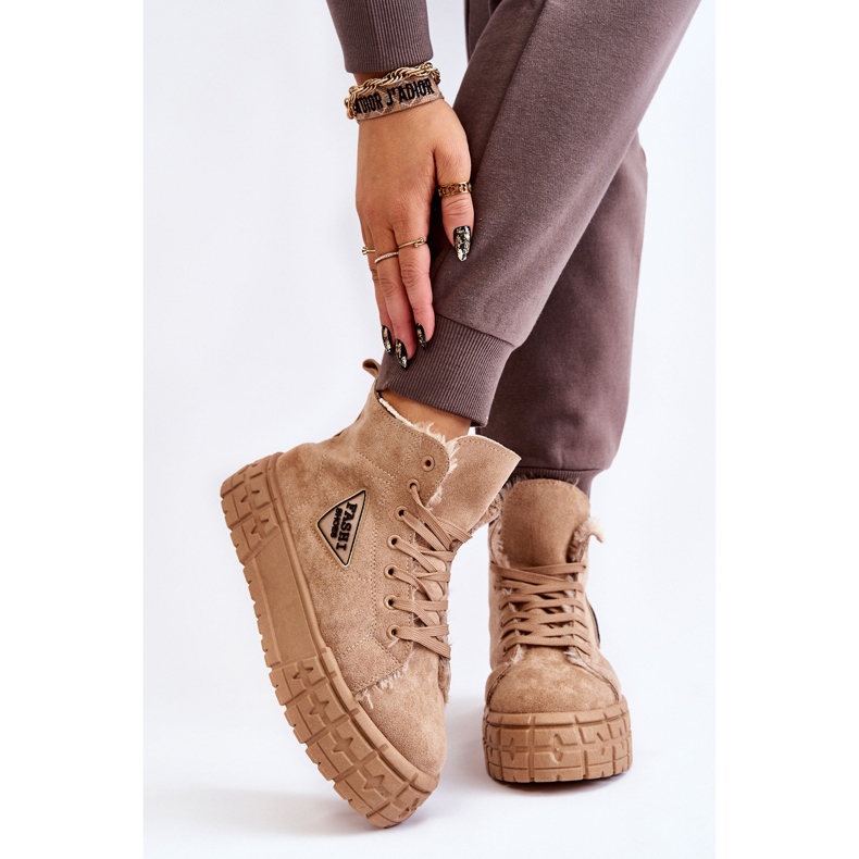 PM1 Hoch isolierte Wildleder-Sneaker Beige Evren 1