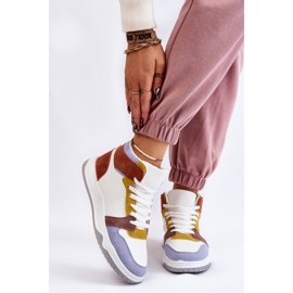 BM Hohe Damen Sportschuhe Turnschuhe Multicolor Rumor weiß lila mehrfarbig 1