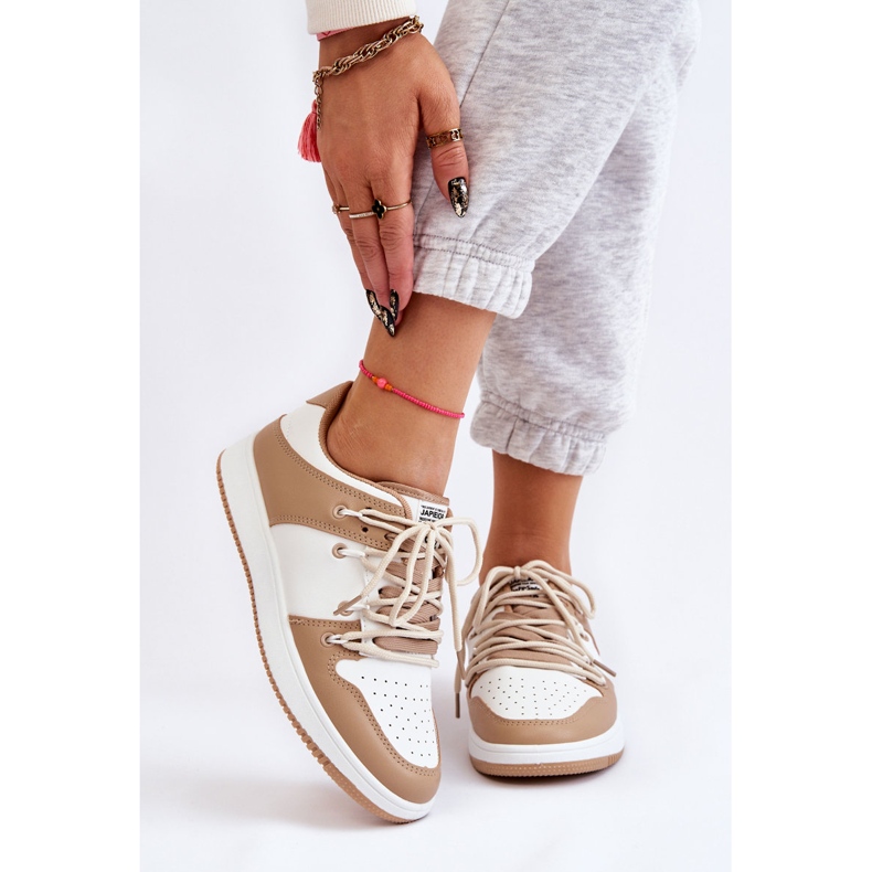 BM Classic Double Lace-up Sneaker für Damen Weiß-Beige Jella 1