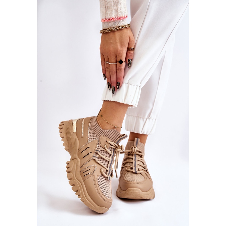 BM Damen Socken Slip-On Sportschuhe Beige Berna braun 1