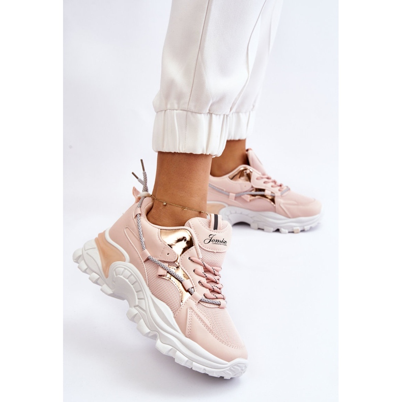 PA1 Damen Sportschuhe auf der Plattform Pink Minea geschnürt rosa 1