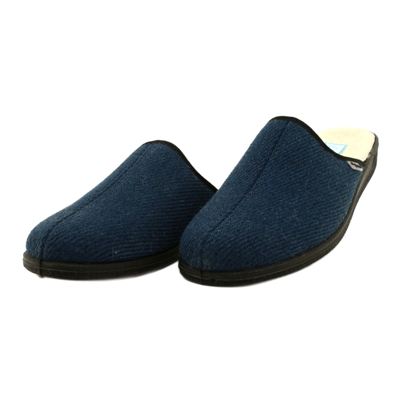 Befado Herrenhausschuhe isoliert mit Schaffell PU 000M325, Marineblau 3