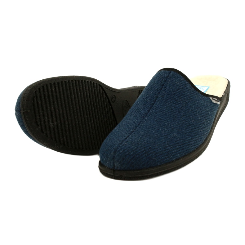 Befado Herrenhausschuhe isoliert mit Schaffell PU 000M325, Marineblau 4