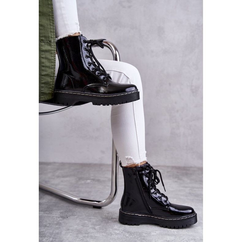 S.Barski Damenstiefel Schwarz Kognito 3