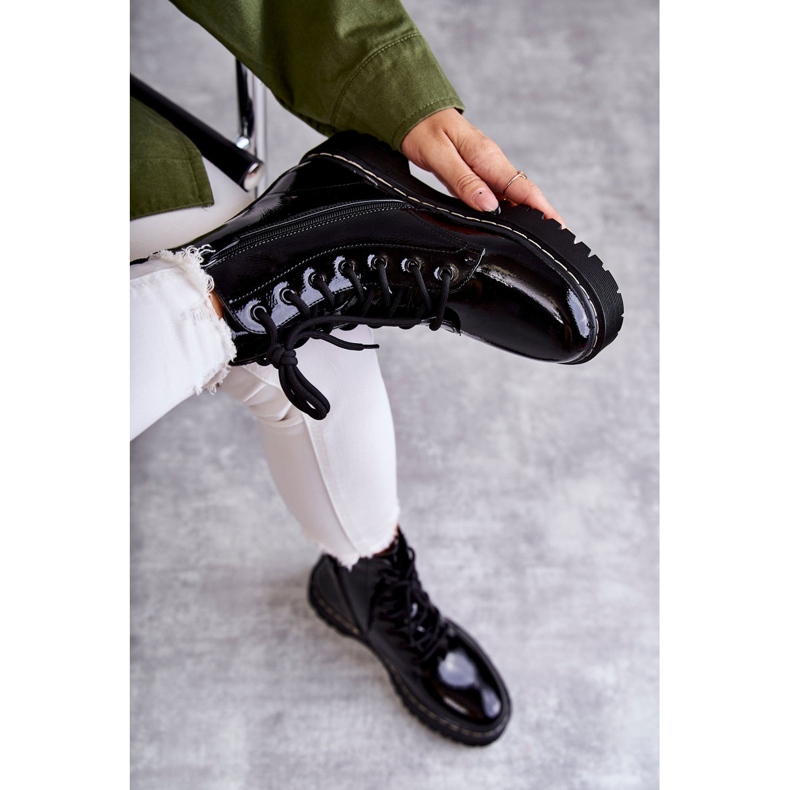 S.Barski Damenstiefel Schwarz Kognito 5