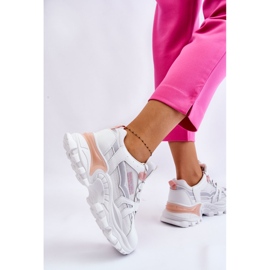 BM Modischer Damen Plateau Sneaker Weiß-Rosa Biko 2