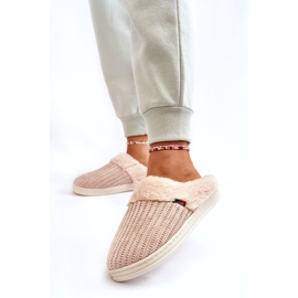 PA1 Isolierte Damen-Slipper mit Pelz Beige Leriss 2