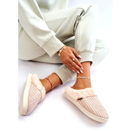 PA1 Isolierte Damen-Slipper mit Pelz Beige Leriss 5