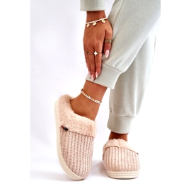 PA1 Isolierte Damen-Slipper mit Pelz Beige Leriss 1