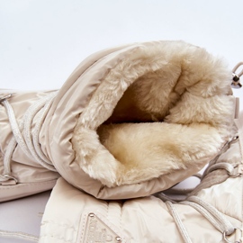 PM1 Modische Schneestiefel zum Schnüren für Damen Hellbeige Carrios 2