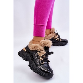 PM1 Isolierte Sportschuhe für Damen mit Schnürsenkeln Schwarz Kerberos beige 2