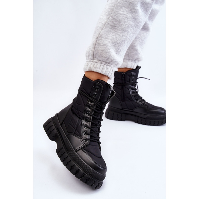 PA1 Damenstiefel mit wärmender Schnürung Schwarz Ariadna 2