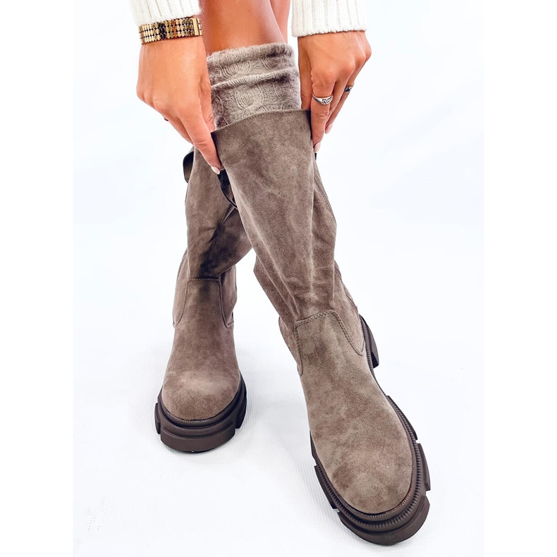 Damen Flat Slade Khaki Stiefel beige 1