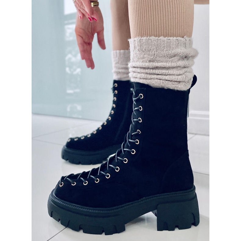 BM Wayne Black Schnürstiefel für Damen schwarz 1